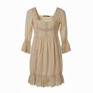 Desert Rose cream eyelet boho dress, medium